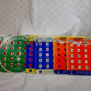 Set of 6 vintage Travel BINGO game cards.
